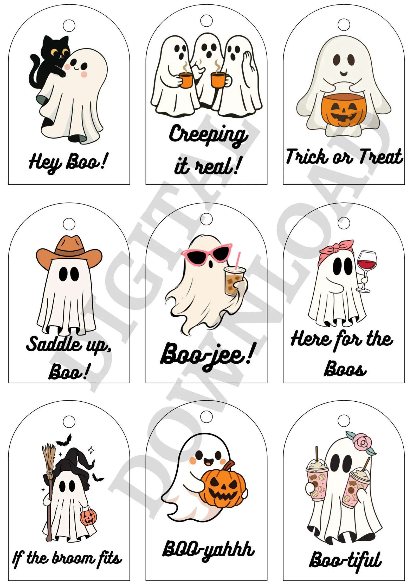 Boo Basket Gift Tags Halloween Gift Tag - Etsy | Etsy (Global)
