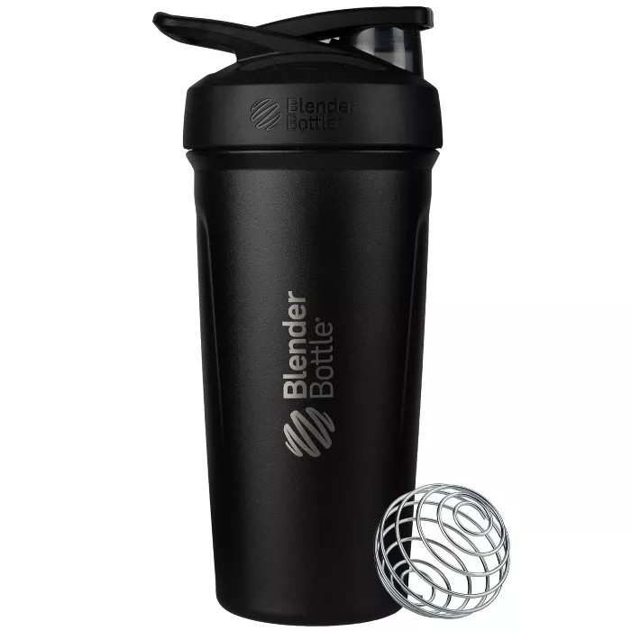 BlenderBottle 24oz Strada Stainless Steel Water Bottle - Black | Target