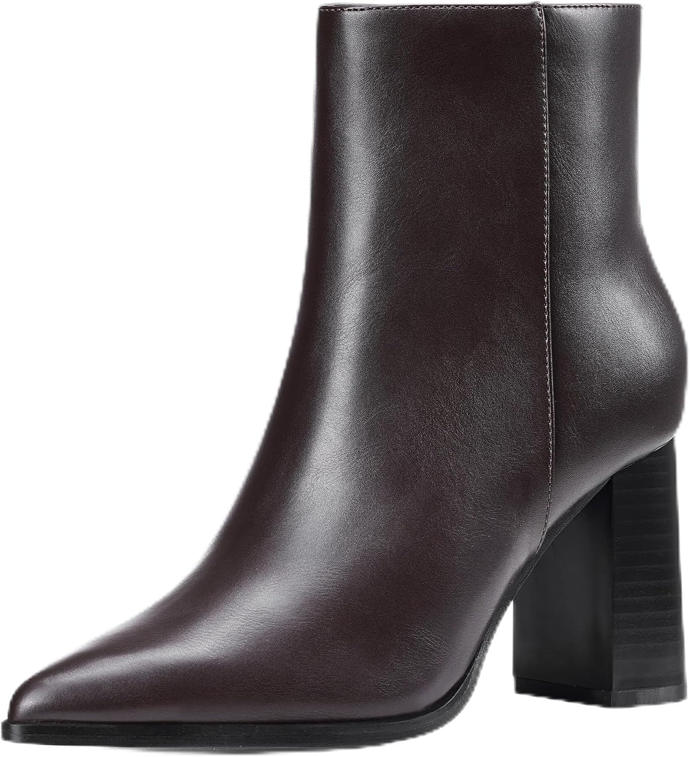 Women's 3 Inch Pointed Toe Ankle Booties with Chunky Heel | Amazon (US)