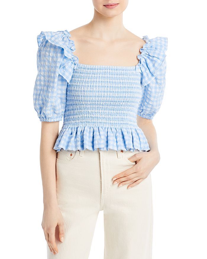 Gingham Square Neck Smocked Top - 100% Exclusive | Bloomingdale's (US)