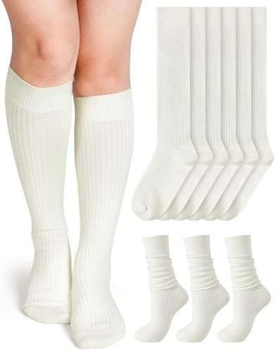 Shihanee 3 Pairs Women Cashmere Cotton Knee High Socks Long Ribbed Knit Slouchy Boot Socks Soft W... | Amazon (US)