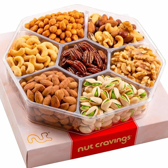 NUT CRAVINGS - Mothers Day Treats, Mixed Nuts Gift Basket in Red Gold Box (7 Assortments, 1 LB) T... | Amazon (US)
