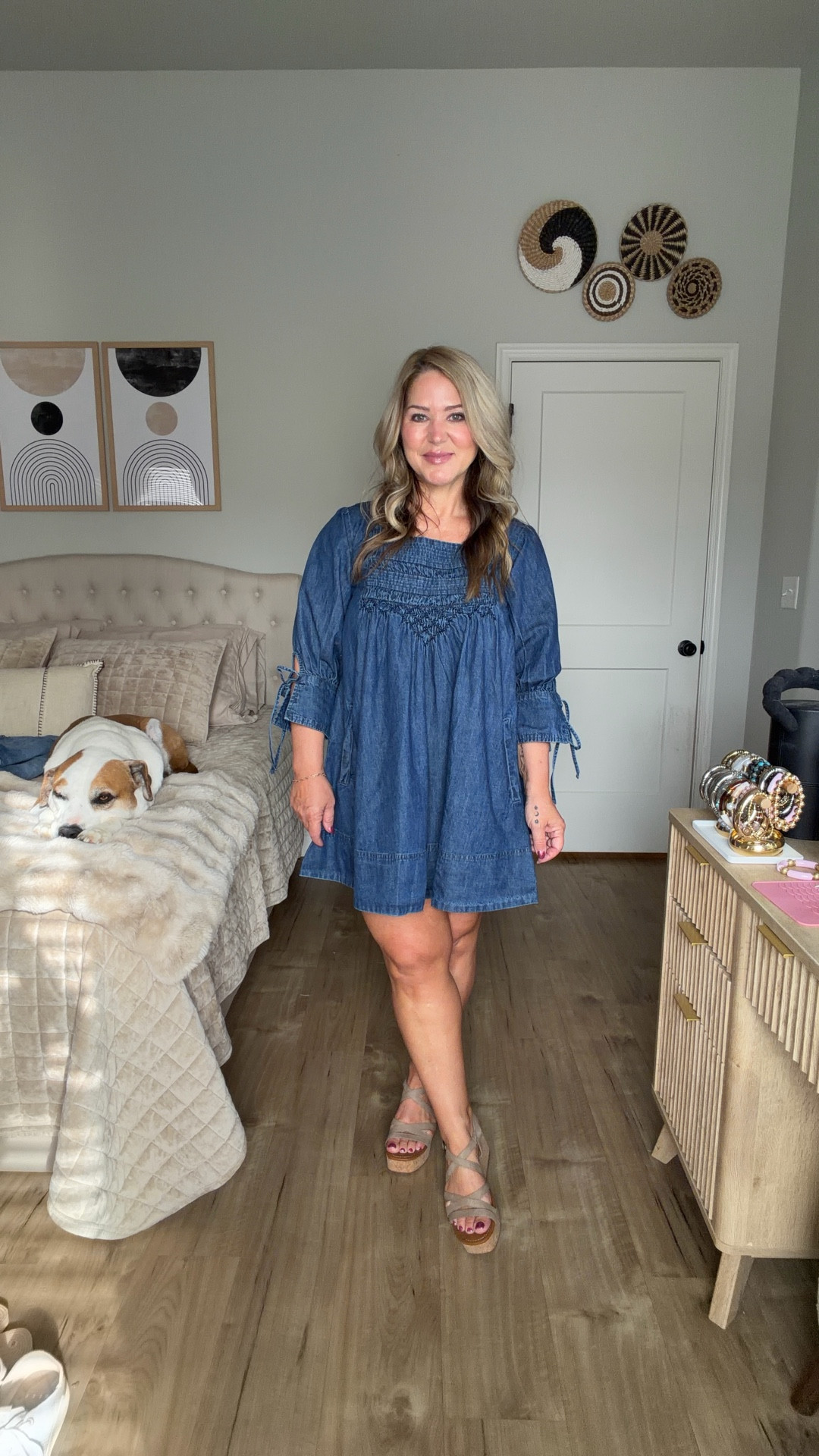 Dress size medium
Jeans size 10 petite
Satin shorts size large but prefer a medium 
Converse size down 1/2 size
Wedges tts
Crocs tts 

#LTKMidsize #LTKPetite #LTKOver40