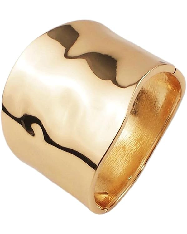 MIYKUISH Gold Bangle Bracelets for Women Wrist Cuffs Womens Bracelet Metal Hinged Cuff Bangle Scr... | Amazon (US)