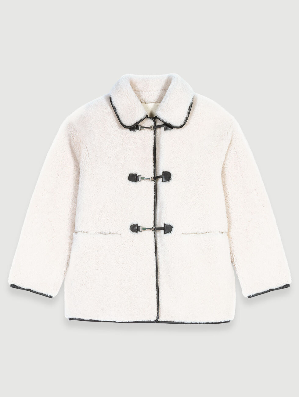 Mid-length shearling coat White for Women | Maje | Maje US