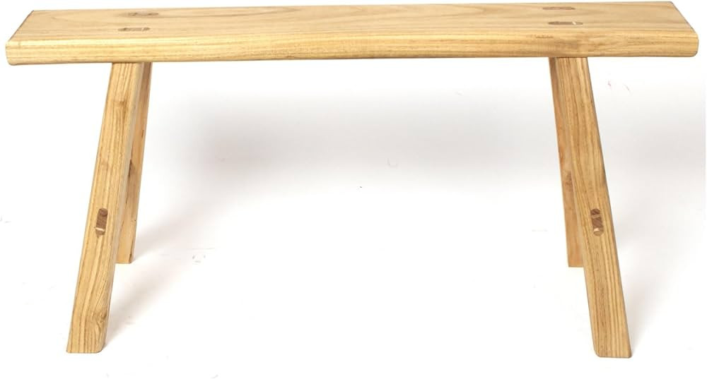 Wood Bench Vintage Noodle Bench Small Wooden Bench for Bedroom Entryway Handmade Solid Wood Decor... | Amazon (US)