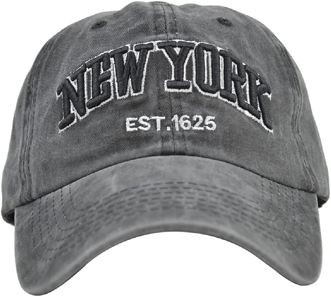 LONGTEN Vintage Baseball Cap 100% Cotton Sun Hat Washed Denim Trucker Cap Embroidery New York for... | Amazon (CA)