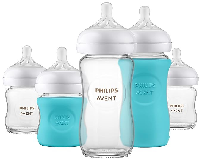 Philips AVENT Glass Natural Bottle with Natural Response Nipple, Baby Gift Set, SCD858/01 | Amazon (US)