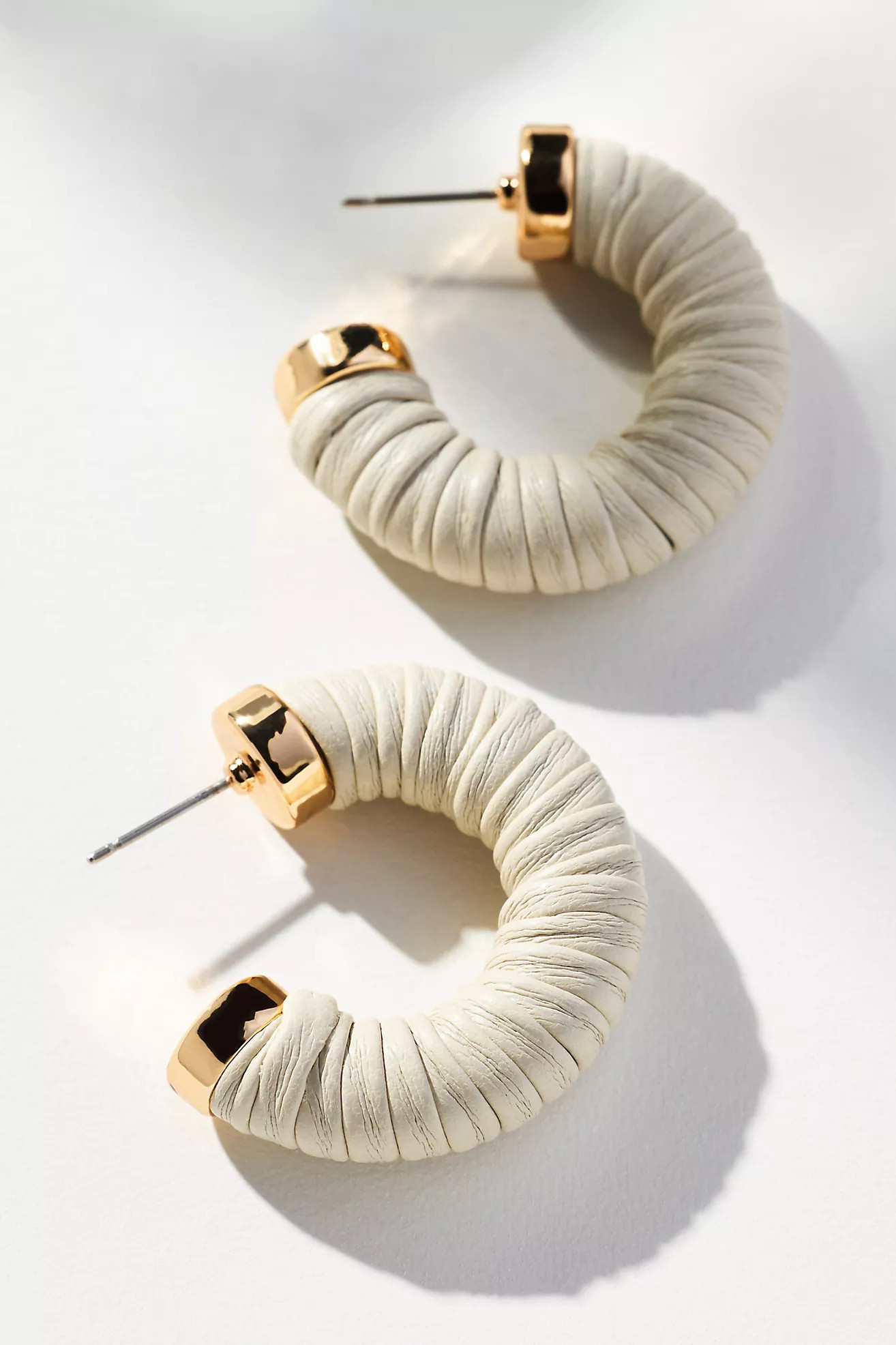 Faux-Leather Wrapped Hoop Earrings | Anthropologie (US)