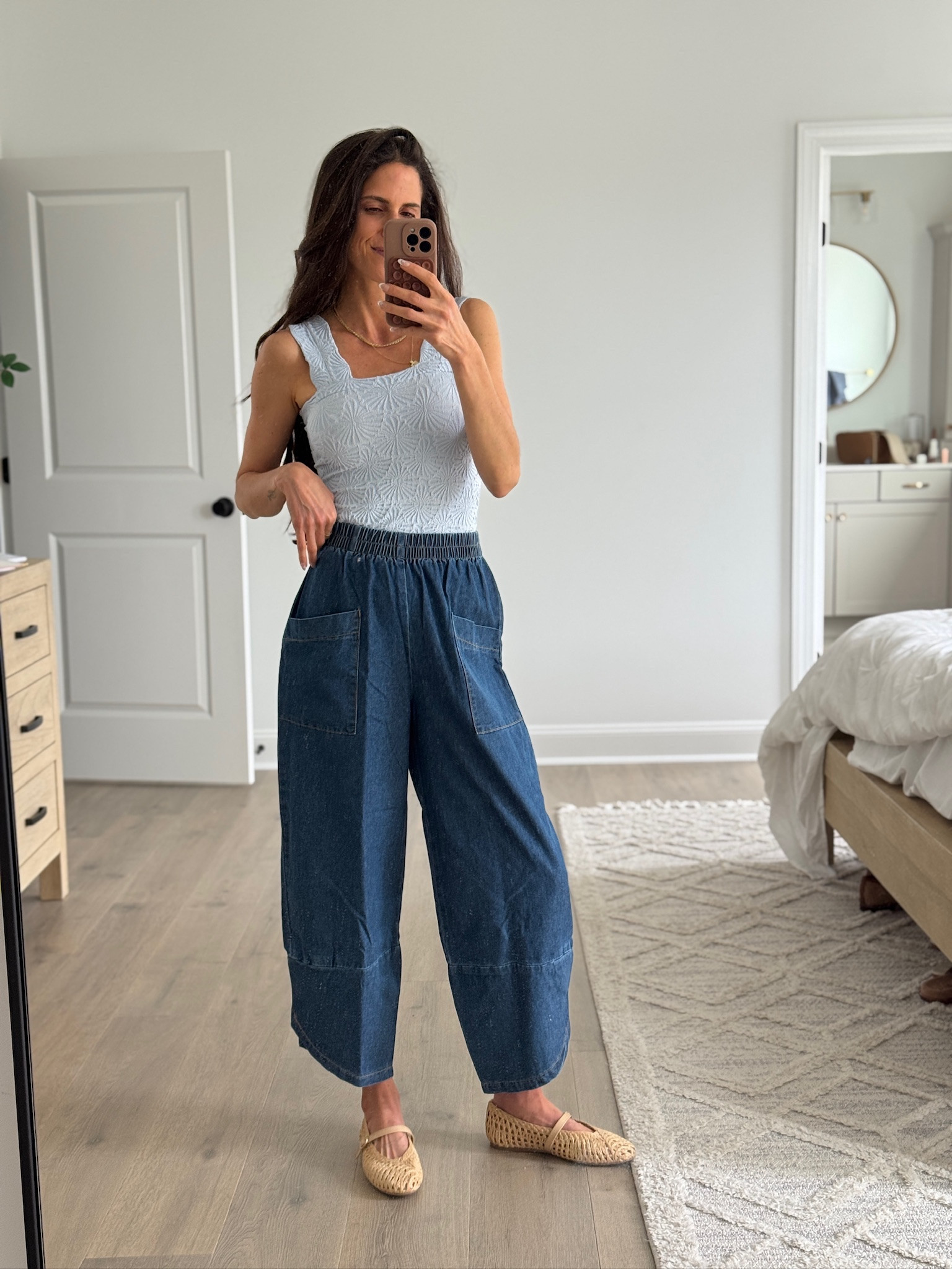 An easy spring combo I love. Lightweight denim + a fun textured tank = comfy but still cute.

Perfect for everyday plans when you want to feel put together without trying.

#LTKootd #LTKmomlife #LTKSeasonal