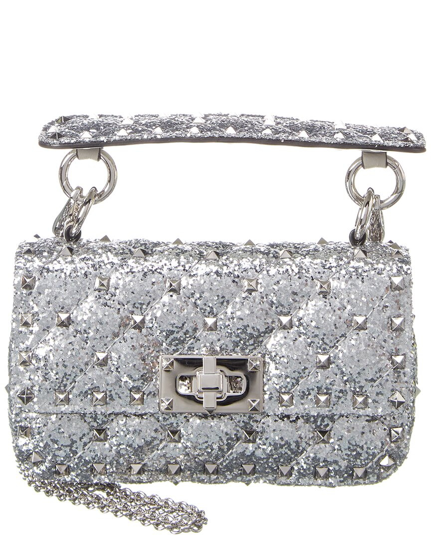 Valentino Rockstud Spike It Glitter Leather Shoulder Bag | Gilt