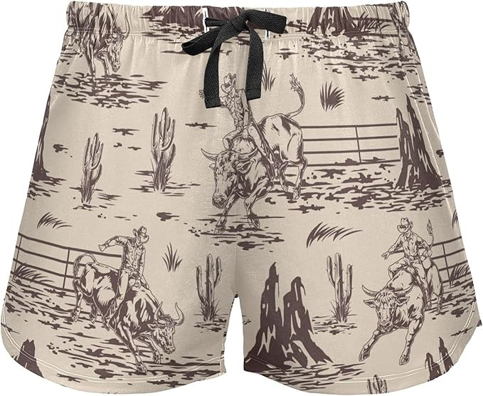Fisyme Womens Shorts Loose Soft Elastic Waist Pajama Bottoms Casual Lounge Sleep Boxer Pj Shorts ... | Amazon (US)