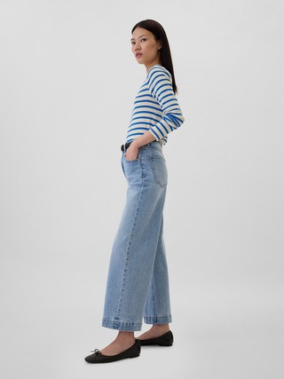 High Rise Wide-Leg Crop Jeans | Gap Factory