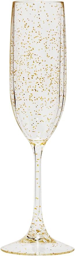 Diligence4us Tritan Sparkle Champagne Flute, Set of 4, Gold | Amazon (US)