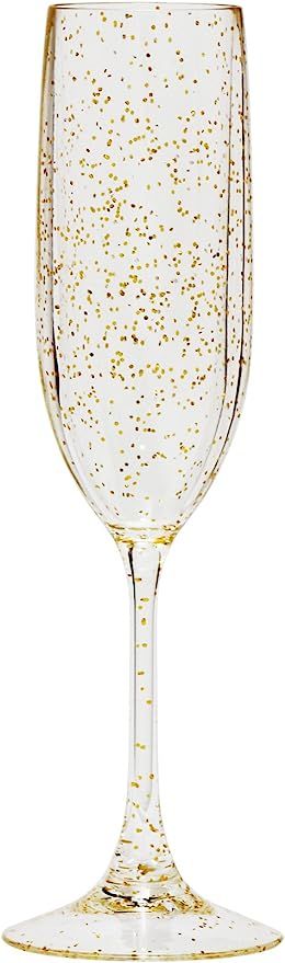 Diligence4us Tritan Sparkle Champagne Flute, Set of 4, Gold | Amazon (US)