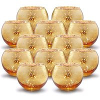 Set Of 12 Mercury Glass Speckled Votive Round Candle Holders For Weddings Birthdays Table Home Decor | Etsy (US)