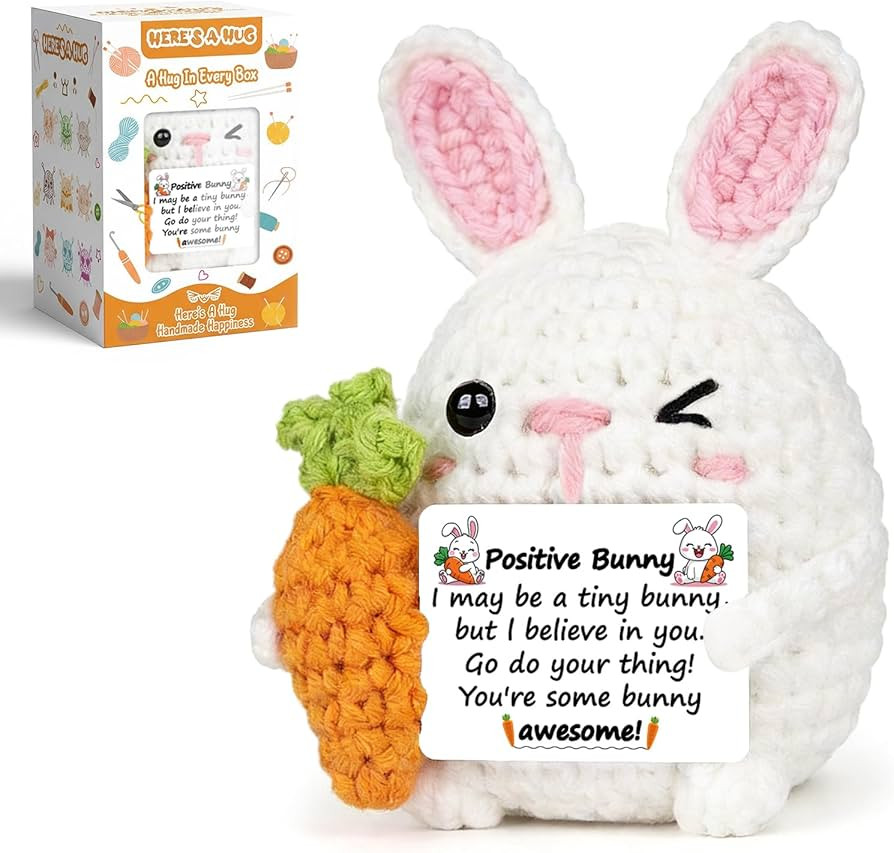 Easter Basket Stuffers - Handmade Crochet Bunny for Teens Boys Girls - Easter Egg Fillers for Kid... | Amazon (US)