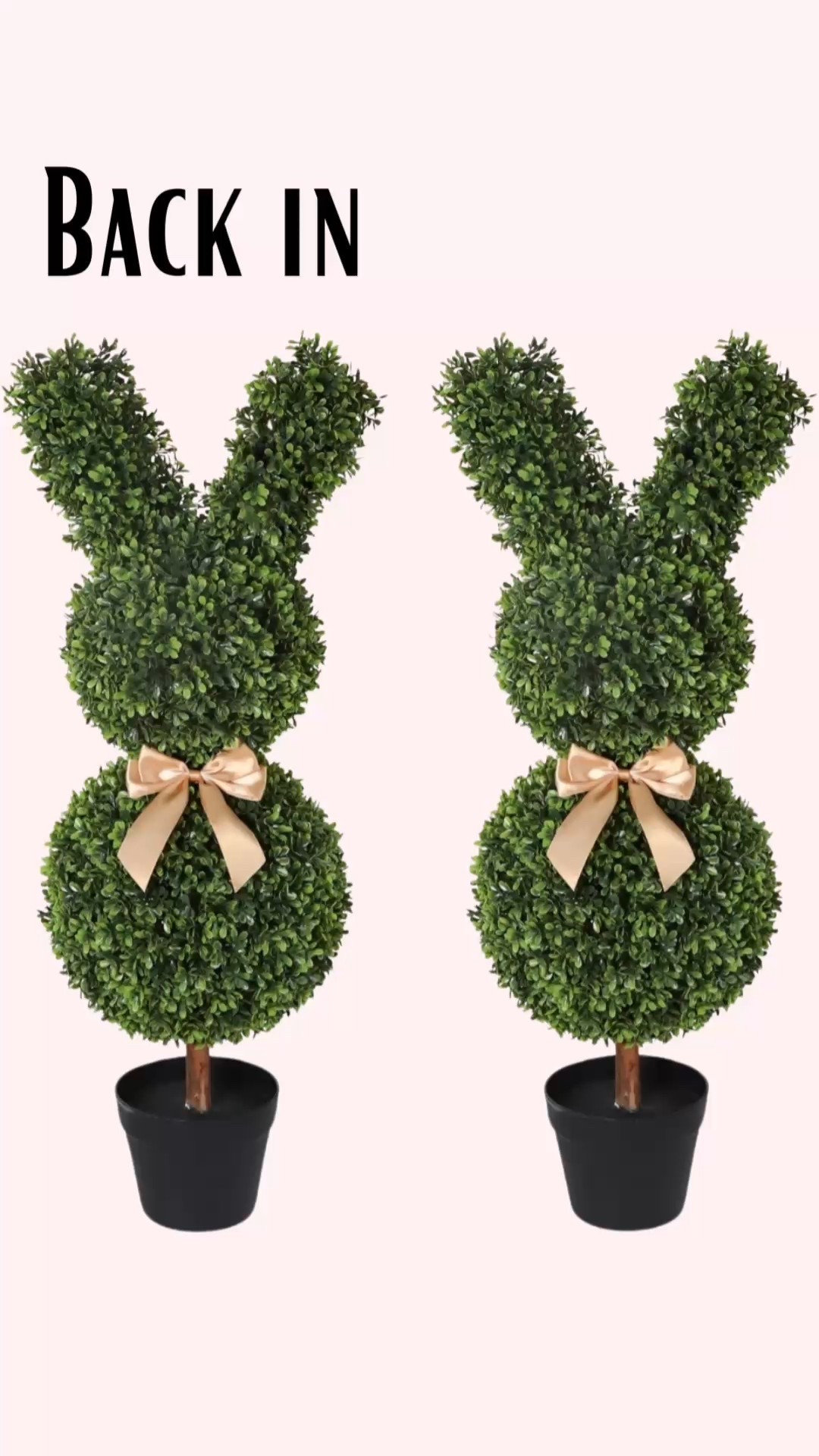 The super cute topiary bunnies are back in stock! 
🤍

My shopping hack: 
***I bought mine last year with Affirm (like I do many bigger priced items) and they were paid off in no time! 

Pro shopping tip: Afterpay options are my best friend. Most options charge no interest and it just breaks up the payments! 

I usually allow myself 1-2 items at a time that I really want, to be set up on an after pay option. That way you can have that item you can’t stop thinking about with not much thought or strain to your finances. (I always set mine up on autopay so I don’t have to think abut it. EVEN BETTER? If they let you set up auto pay to your cash back credit card! Love that!***

Topiary Bunnies, Topiary Porch Bunnies, Viral Topiary Bunnies, Porch Plant Bunnies, Easter Decor, Easter Design #LTKSpringSale 

#LTKHome #LTKSaleAlert #LTKSeasonal