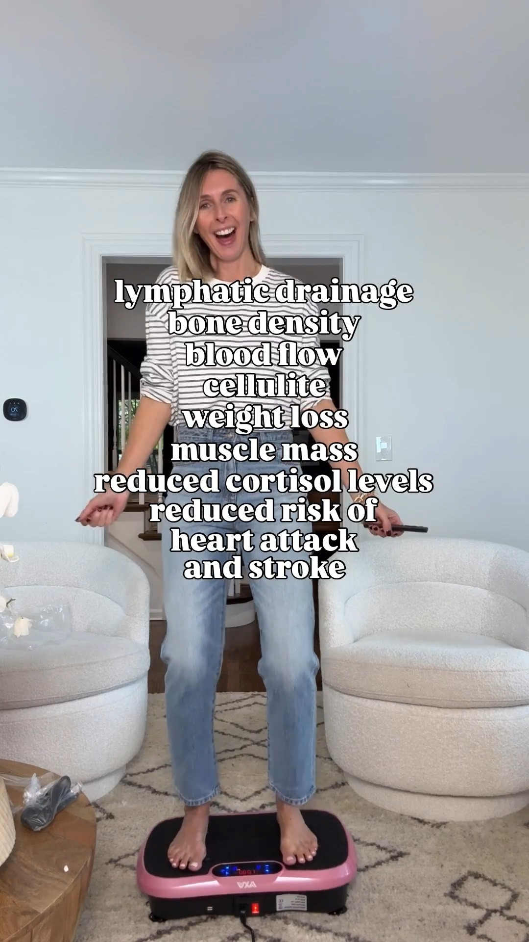 i have been so intrigued  about vibration plates. there are so many benefits for us ladies in perimenopause and menopause…sooooo, i’m going to give it a try!! i mean, ten mins a day, 3 x a week… easy! would love to do this together as a community and share results!! 🖤

highly recommend snagging one now before the holiday rush. i think these things are going to be a VERY popular gift this year. let’s get ahead of the game! 🙌

this particular plate has...

• adjustable vibration speed (1 to 120)
• can be connected to phone via BT and used as BT speaker
• magnet health massage function
• LED display shows time, speed and burnt fat making your workout visible
• compact size so can be used anywhere & easy to carry and store; • anti-slip coating designed;
• comes with remote control, resistance bands and detailed manual...everything you need!! 


holiday gift. vibration plate. gifts for wife. healthy living. 

#LTKGiftGuide #LTKActive #LTKOver40