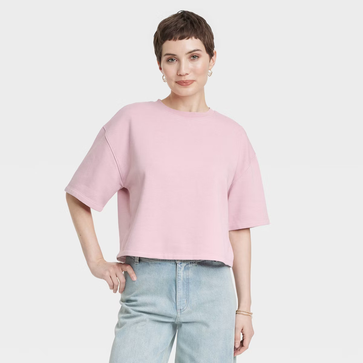 Women's Leisure Studio Short Sleeve Fleece Top - Universal Thread™ | Target