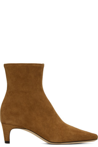 Staud - Tan Wally Ankle Boots | SSENSE
