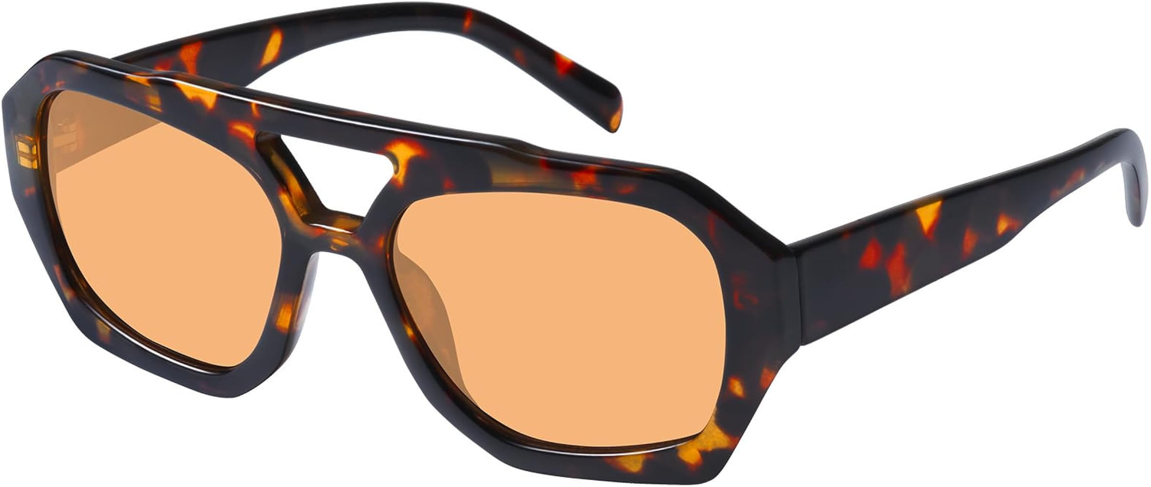 mosanana Vintage Aviator Sunglasses for Women Hexagonal Chunky Frame Retro Shades MS52473 | Amazon (US)