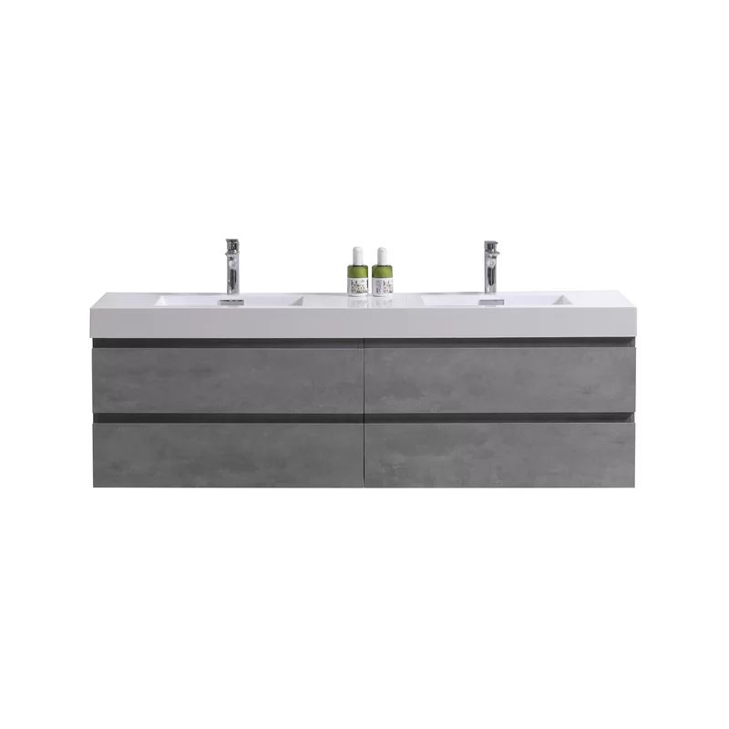 Sinope 71" Wall-Mounted Double Bathroom Vanity Set | Wayfair North America