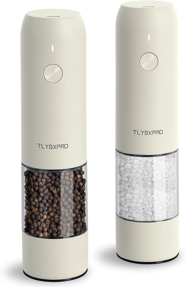 Electric Salt and Pepper Grinder Set, USB Rechargeable, Automatic Salt and Pepper Mill Grinder wi... | Amazon (US)