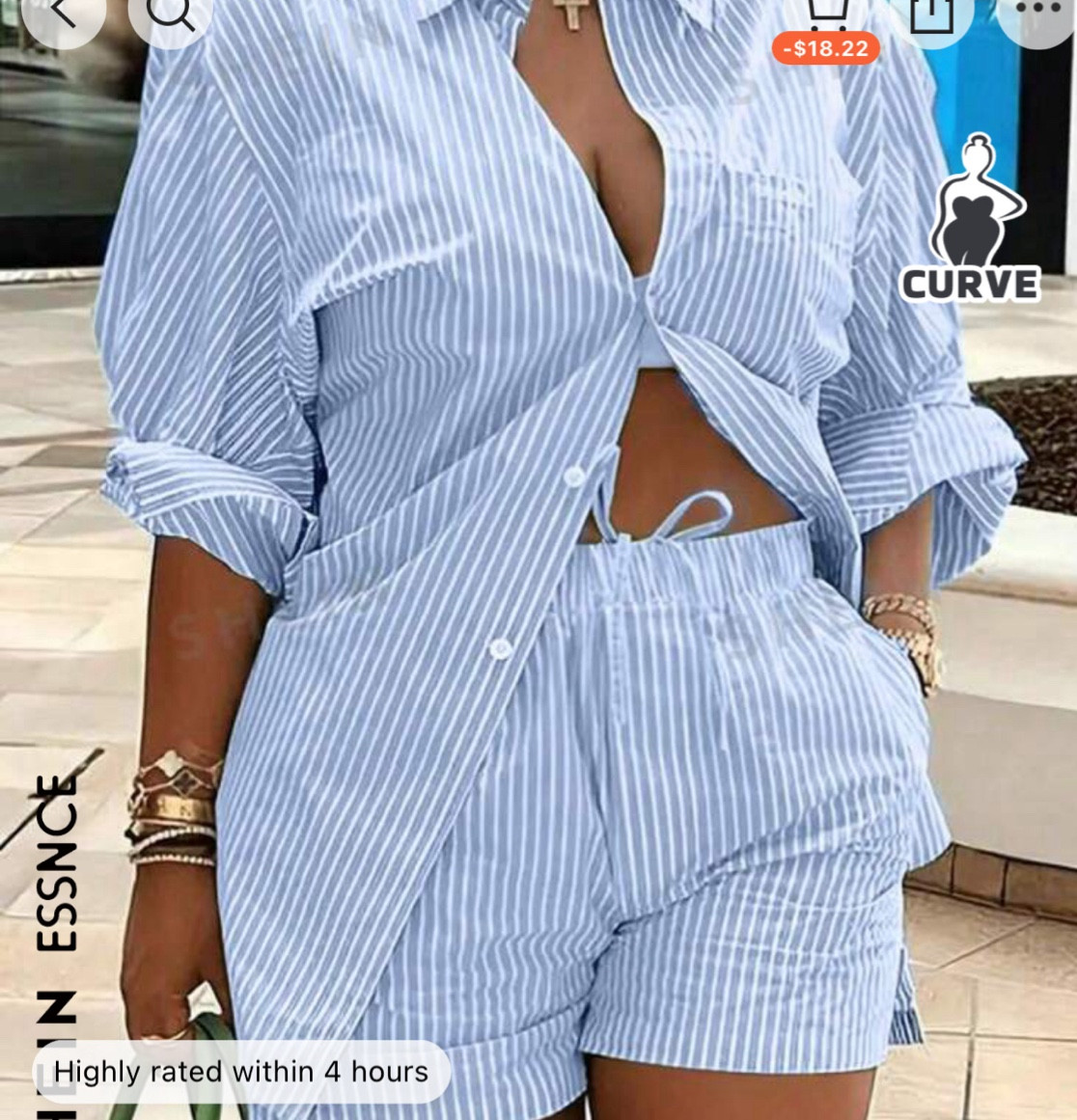 Stripe shirt and shorts set 

#LTKsalealert #LTKstyletip #LTKmidsize