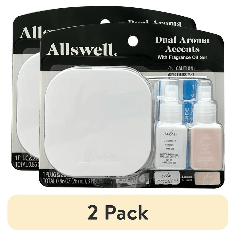 (2 pack) Allswell Dual Plug In Bundle with 2 Oils, Calm & Glow (Coconut + Citrus + Amber & Vanill... | Walmart (US)
