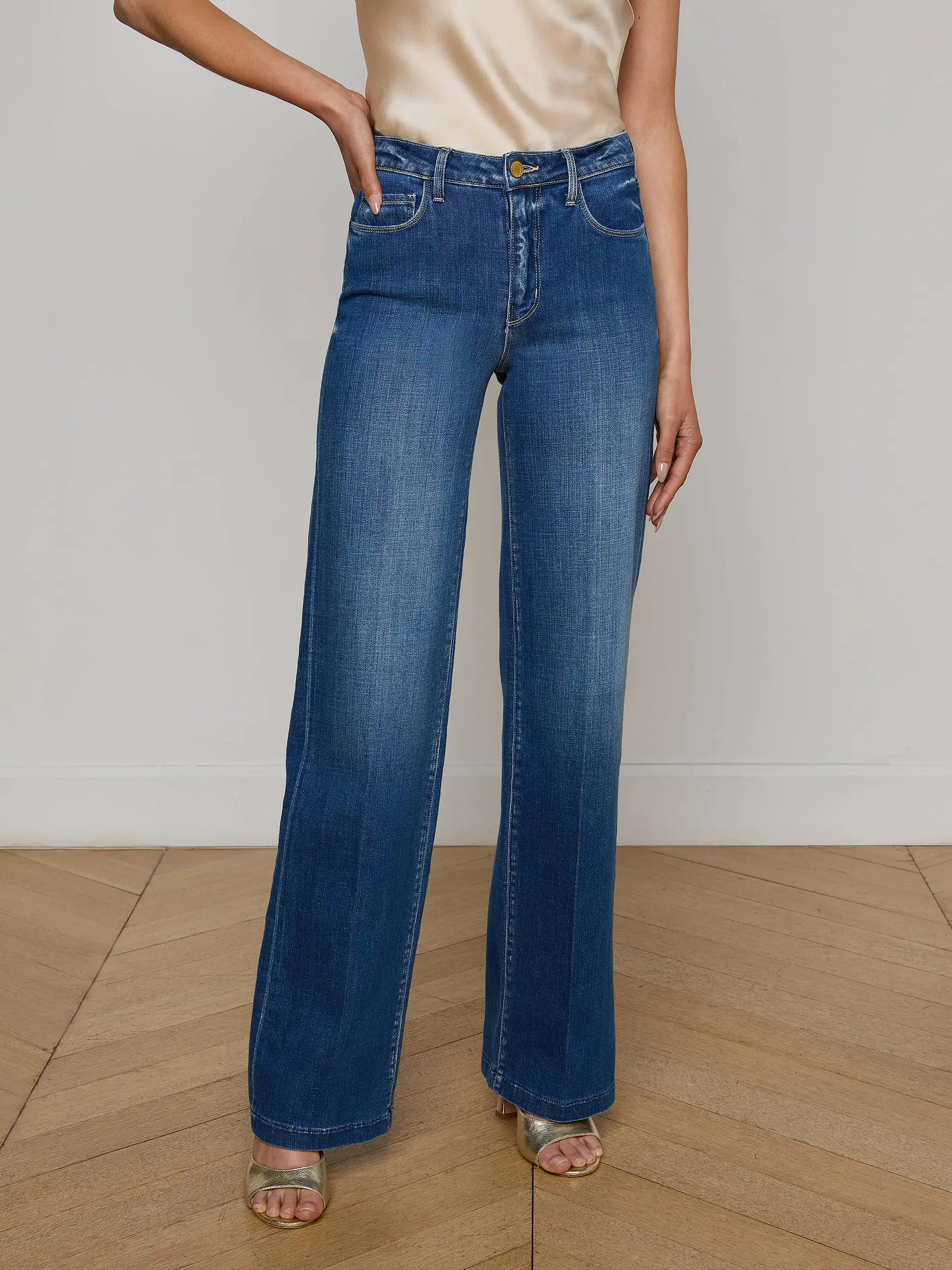 Clayton Wide-Leg Jean in Kaplan | L'AGENCE | L'Agence