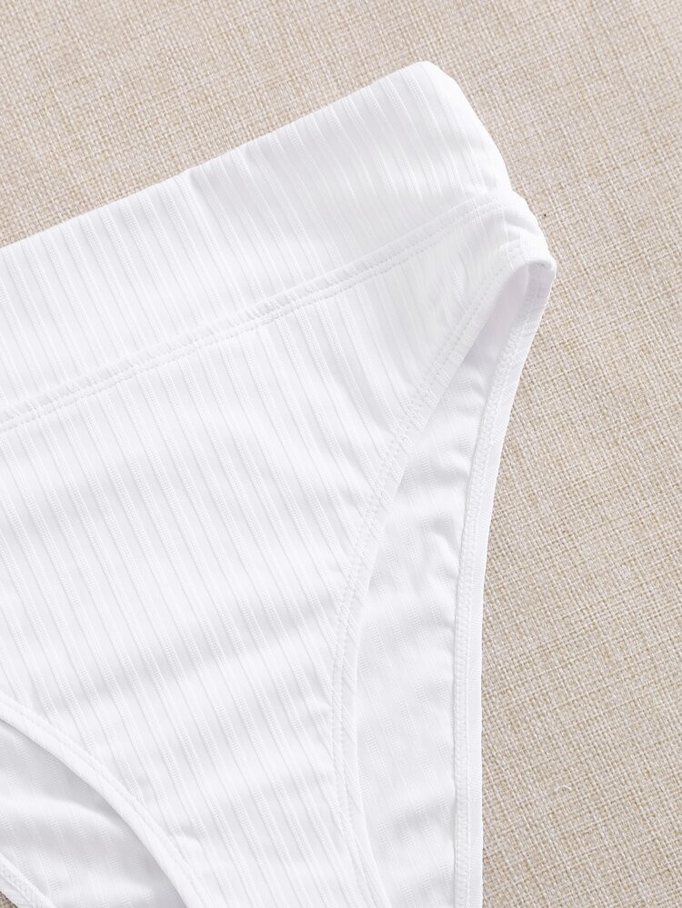 Ribbed High Waisted Bikini Swimsuit | SHEIN