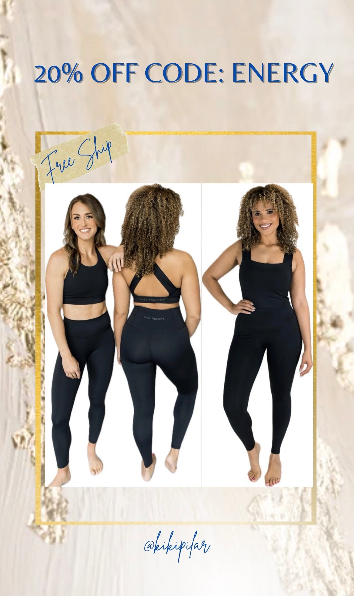 Salt project weekend sale on black clothing ends tonight! 20% off and free shipping
Black leggings on sale
Sports bras on sale
Matching set on sale
Athleisure sale
Athletic set on sale
HIIT 
Yoga
High impact workout outfit
Leggings that don’t move 
Workout tank 

#LTKActive #LTKfitnessgoals #LTKSaleAlert