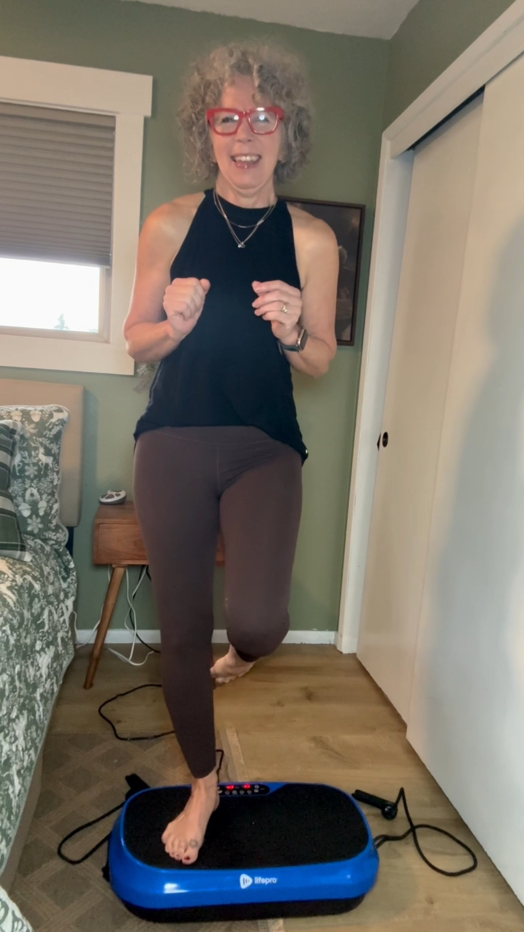 I love my new vibration plate 
and my favorite 15.00 leggings 