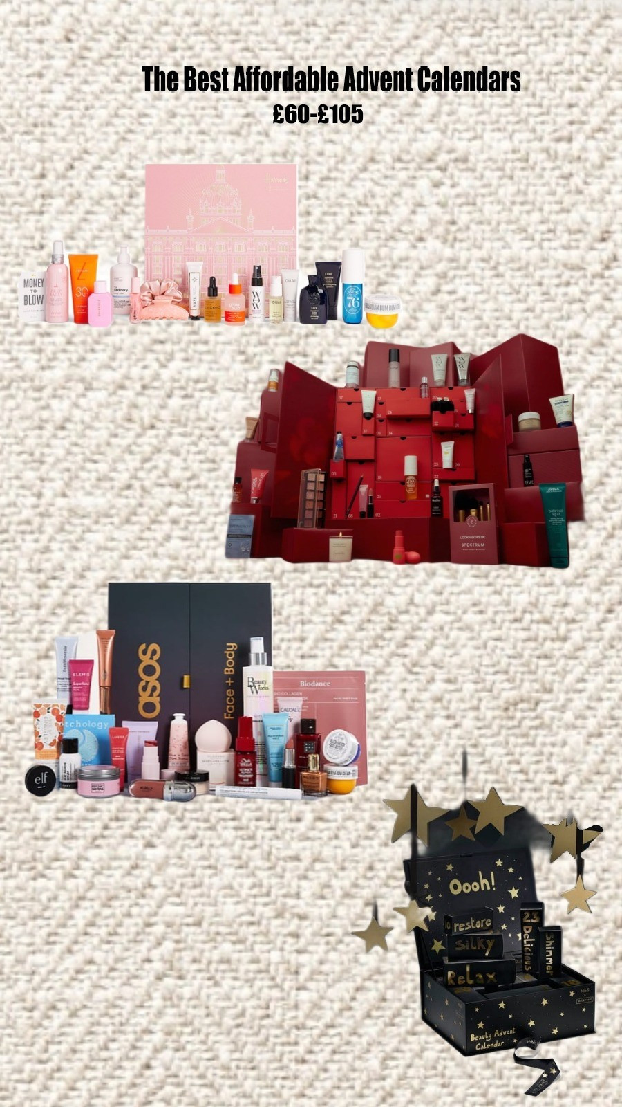 The best affordable advent calendars!Feauturing iconic beauty brands such as Elemis, Charlotte Tilbury, Beauty Works, Color WOW, Kiko Milani and so much more! ✨Great gift for a beauty lover or for yourself!#ltkuk #adventcalendar #beautyadventcalendar #luxurybeauty 

#LTKuk #LTKbeauty #LTKautumn