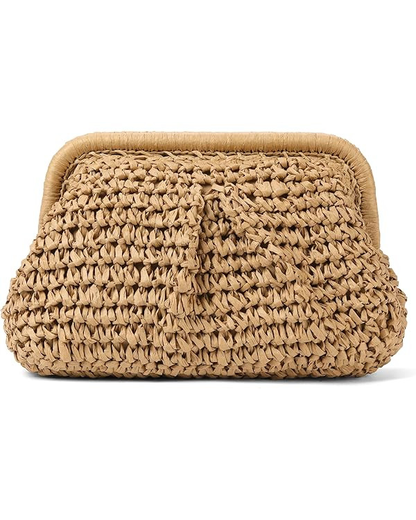 RNIEGA Straw Clutch Purses for Women Cloud Dumpling Pouch Straw crossbody Handbag Summer Beach Wo... | Amazon (US)