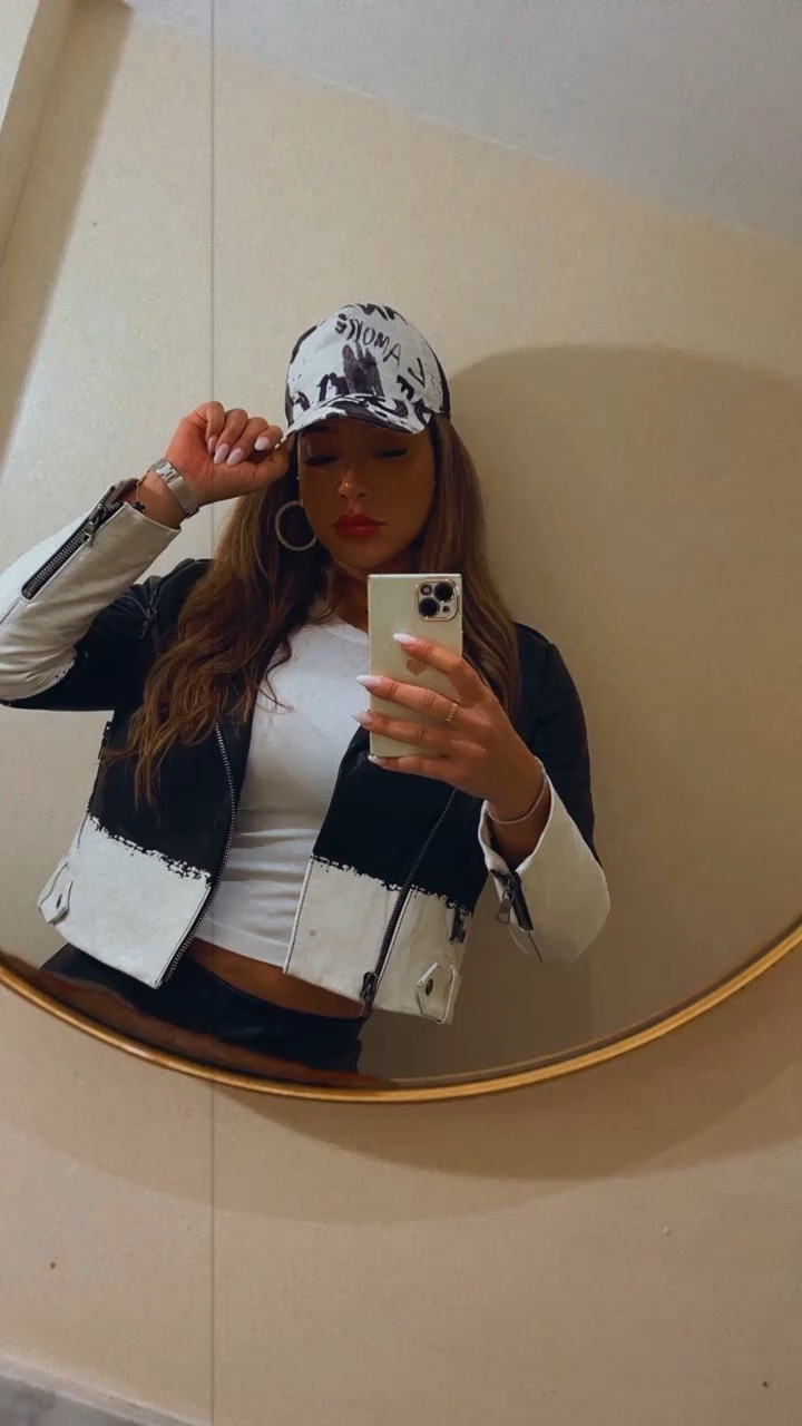 This Alice  & Olivia jacket is such a eye catcher . The leather is soft & doesn’t wrinkle. Paired it with fancy  gold hoops and  dolce & Gabana baseball cap for a rainy day in London. 

#LTKeurope #LTKstyletip #LTKFind