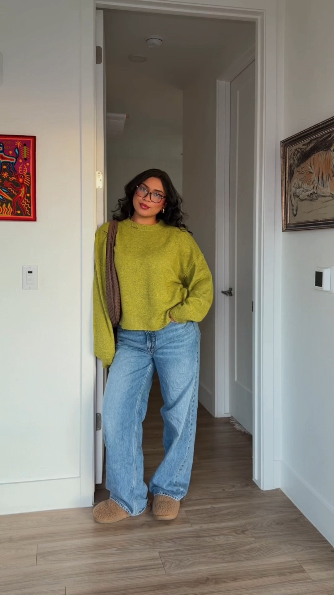 easy fall outfit inspo💚 details below:

Sweater is American Eagle (wearing a L, SO buttery soft & comfy, runs true to size)
Jeans are Good American (run true to size)
Shoes are UGG (run true to size)

#LTKMidsize #LTKStyleTip #LTKFindsUnder50