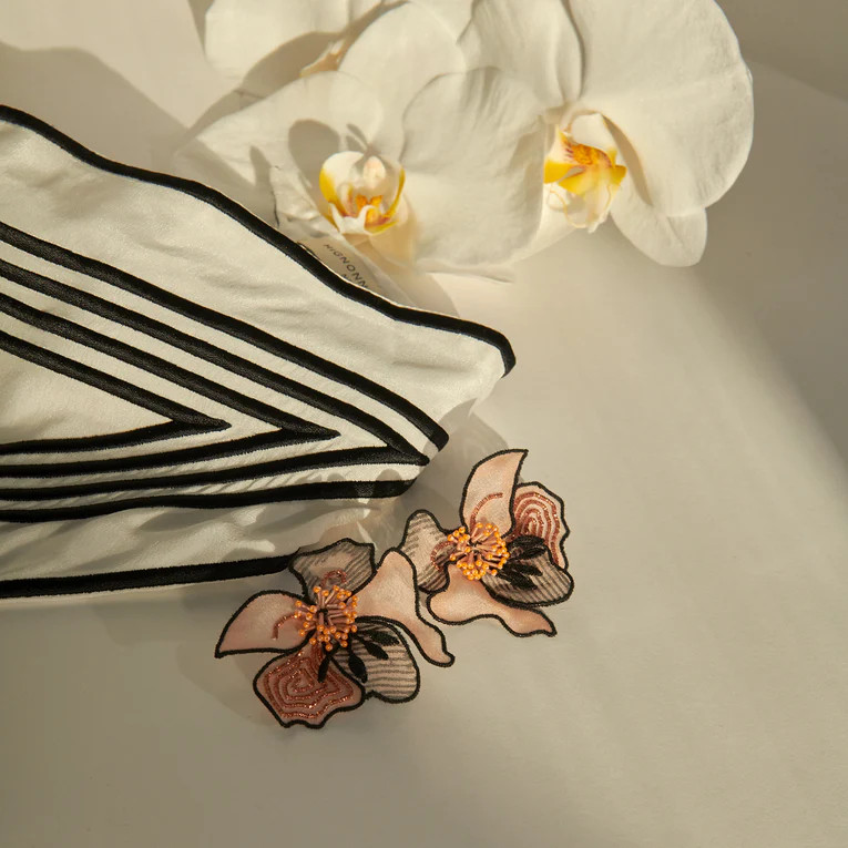 Orchid Stud Earrings Coral | Mignonne Gavigan