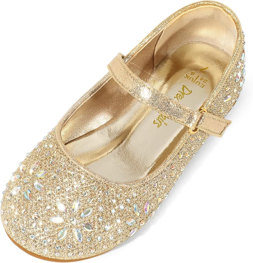 DREAM PAIRS Toddler Girl's Dress Shoes Mary Jane Rhinestone Ballerina Flat for Party, Birthday, P... | Amazon (US)