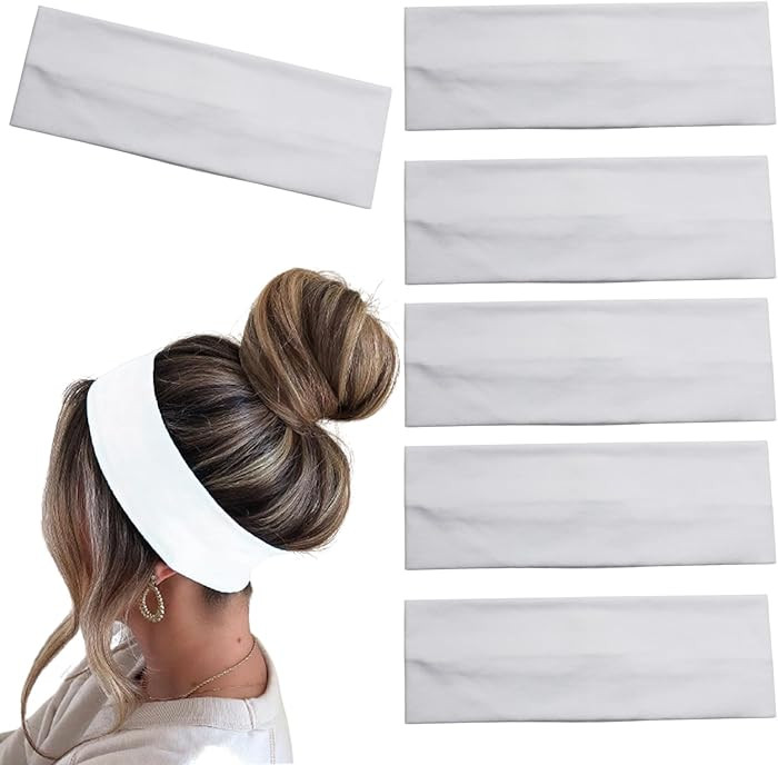 6 Pcs White Headbands for Women Hair Cotton Headband Hair Accessories
        Non-slip, Stretchy ... | Amazon (US)
