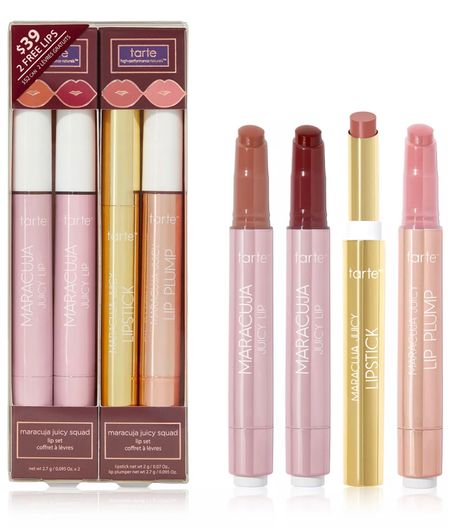 Grab this 4 piece Tarte lip set for just $33.15 during macys sale! This makes a great teacher gift, gift idea for any lady, or stocking stuffer! 

#LTKsalealert #LTKHoliday #LTKbeauty