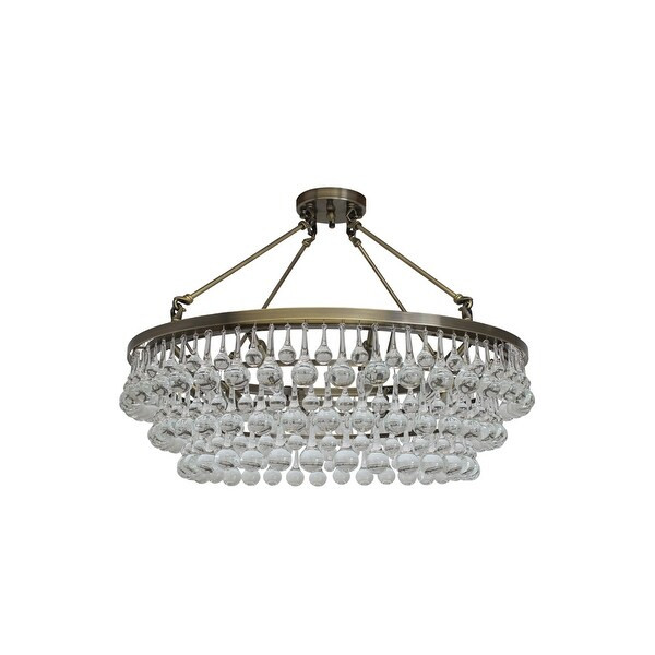 Celeste Flush Mount Glass Drop Crystal Chandelier Antique Brass - Antique Brass | Bed Bath & Beyond