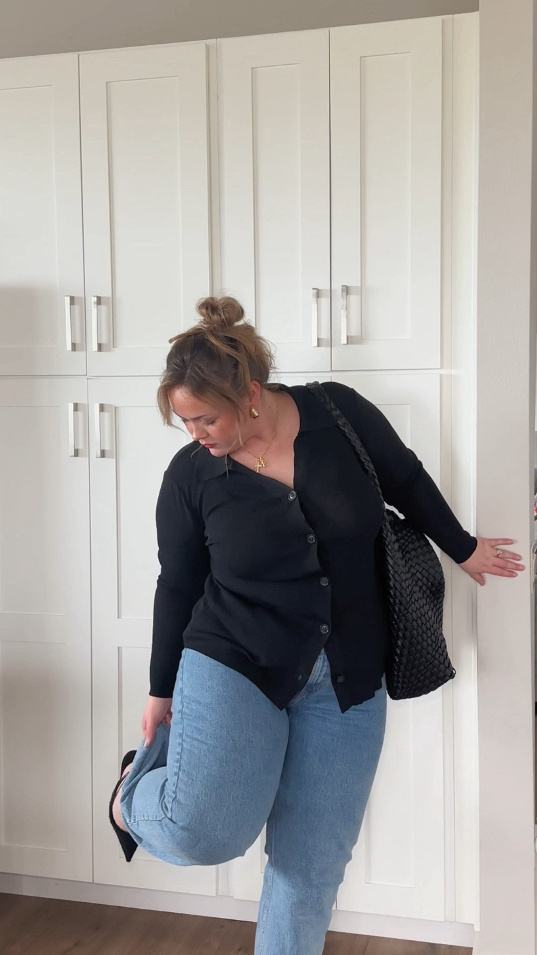 simple, easy + modest church outfit! wearing an XL in the top & 32 in the jeans. These are my go to jeans! This top is Amazon but gives luxury ! It’s such good quality. A black top and denim is gonna do it for me every time! I also linked an affordable version of this anthro bag!

Spring ootd, easy outfits, midsize outfits, plus size denim 

#LTKplussize #LTKmidsize #LTKstyletip