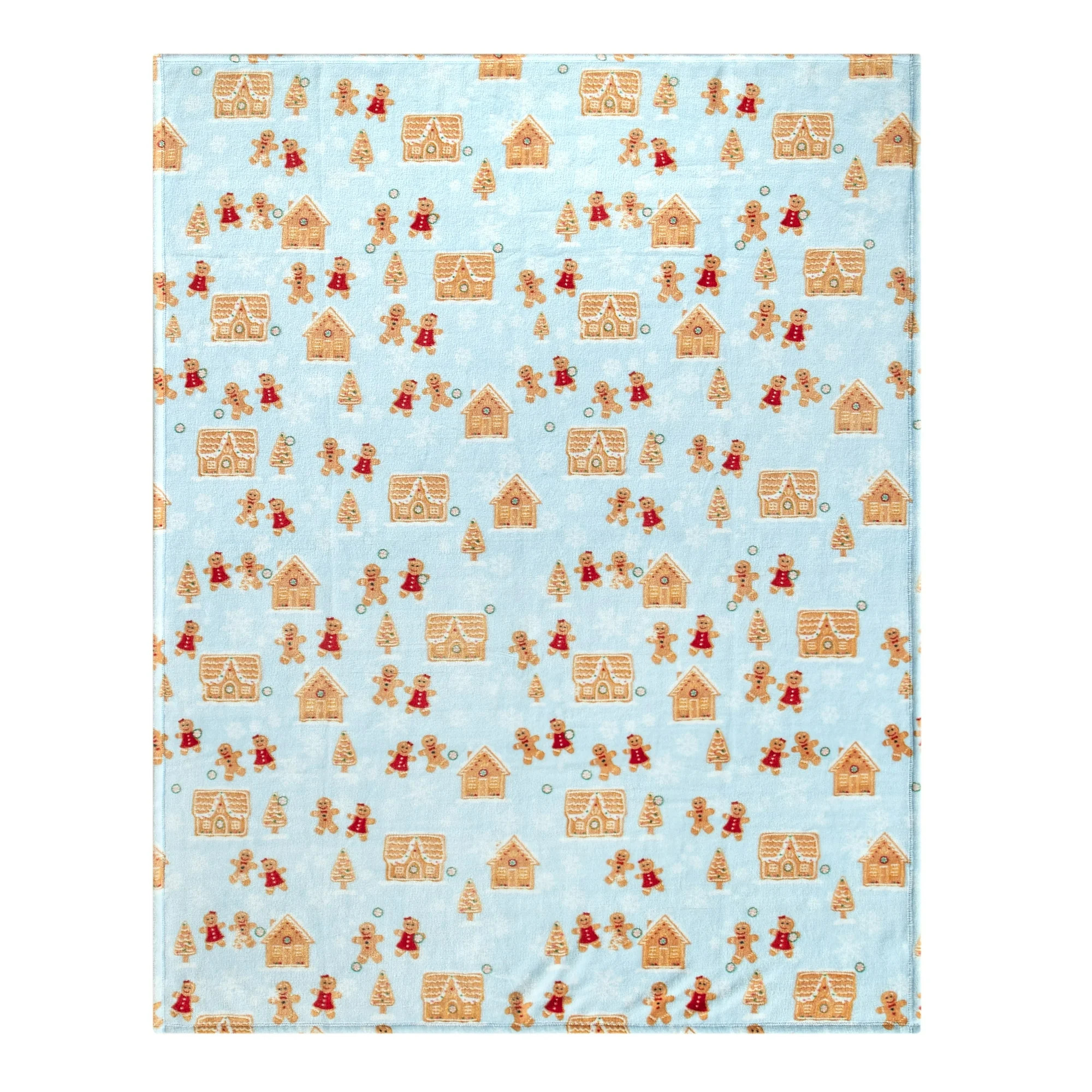 Holiday Time Cozy Plush Gingerbread Houser Throw 50" x 70", All Ages | Walmart (US)