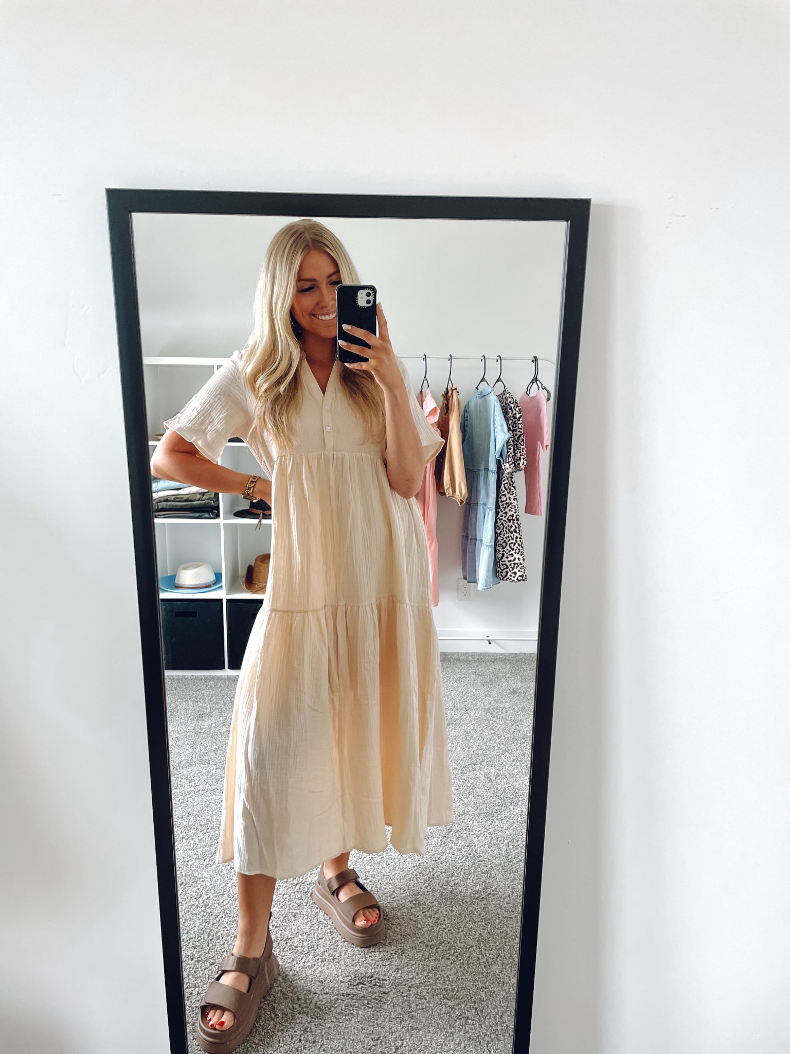 teacher outfit idea!
beige yellow linen dress: wearing usual M — this light color is a little sheer so I’d wear with a slip if teaching in it but I think the darker colors would be fine 
brown sandals ugg dupe: true to size 

| teacher outfit | teacher dress | amazon fashion | work outfit 

#LTKSeasonal #LTKFindsUnder100 #LTKWorkwear
