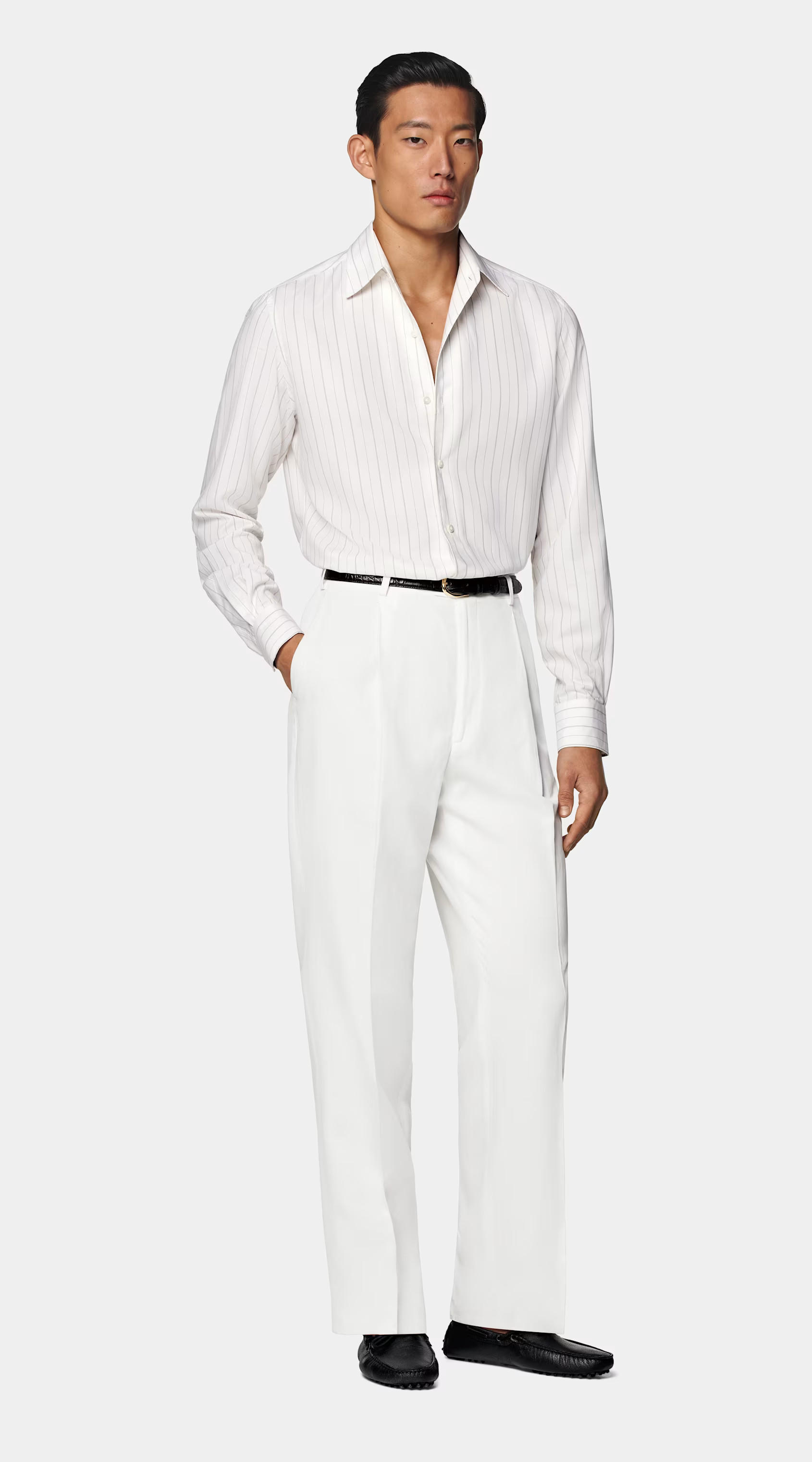 Off-White Striped Lyocell Shirt
                                            
                    ... | Suitsupply (US)