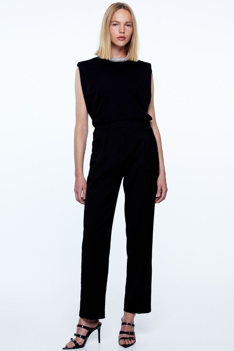Tapered trousers - Black - Ladies | H&M GB | H&M (UK, MY, IN, SG, PH, TW, HK)