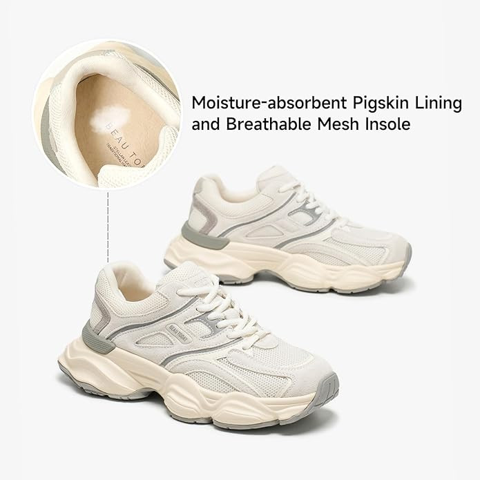BEAU TODAY Womens Walking Shoes, Casual Fashion Wide Sneakers for Women, Comfortable Retro Walkik... | Amazon (US)