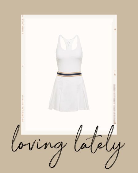 Kat Jamieson of With Love From Kat shares a tennis mini dress. White dress, tennis dress, mini dress, neutral style, tennis style.

#LTKfit #LTKstyletip